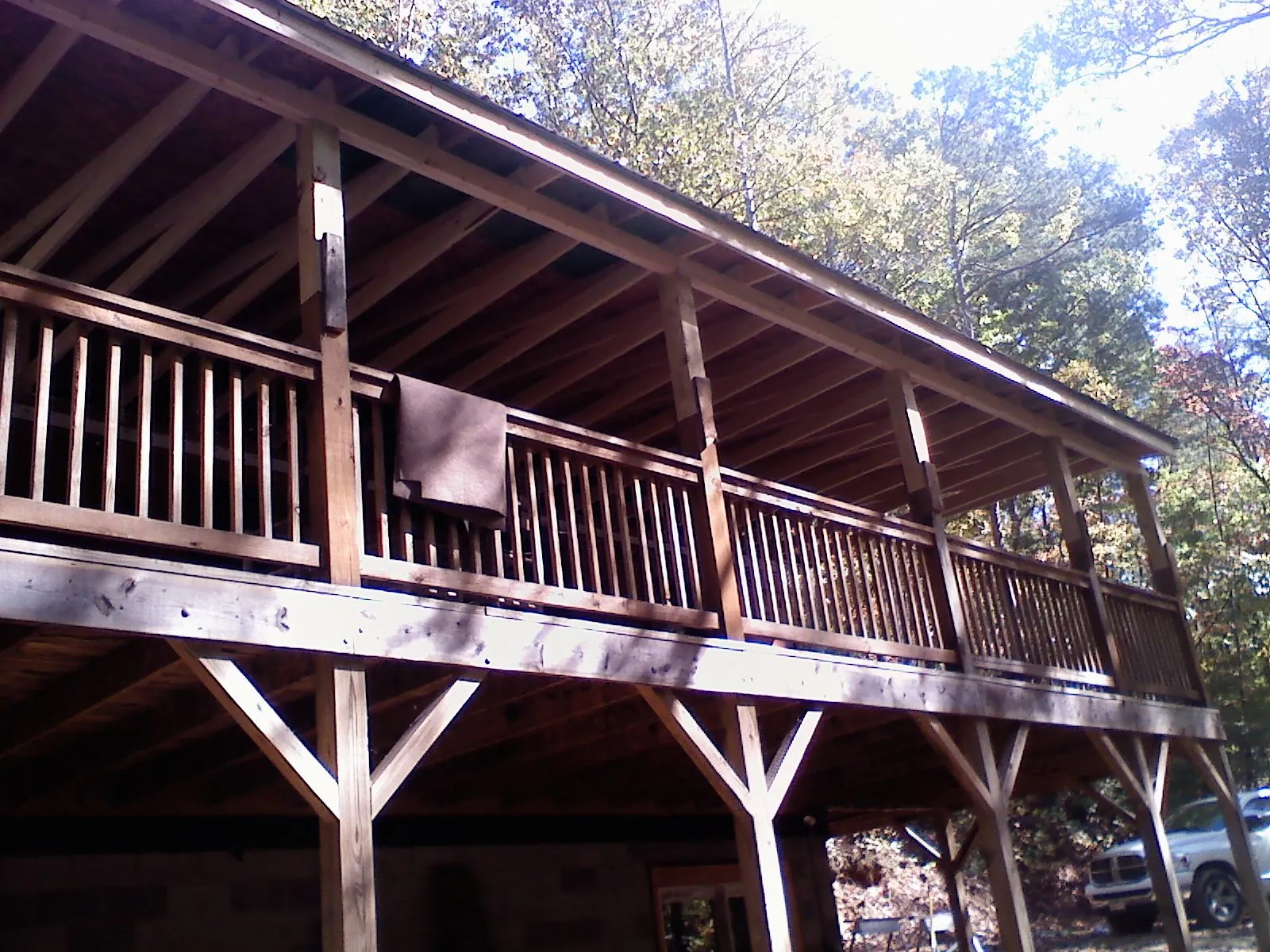 Timber framing under a new elevated porch and deck — Roof Leak Repair in Claysburg by Roofing Brothers